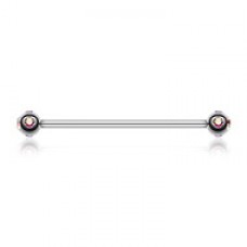 Aurora Gem Ball Industrial Barbell