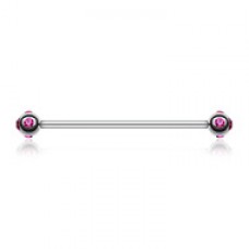 Aurora Gem Ball Industrial Barbell