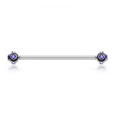 Aurora Gem Ball Industrial Barbell