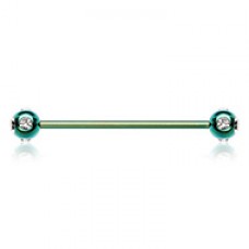 Colorline PVD Aurora Gem Ball Industrial Barbell