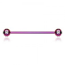 Colorline PVD Aurora Gem Ball Industrial Barbell