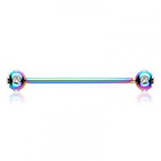 Colorline PVD Aurora Gem Ball Industrial Barbell