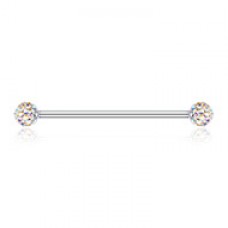 Multi-Sprinkle Dot Multi Gem Industrial Barbell