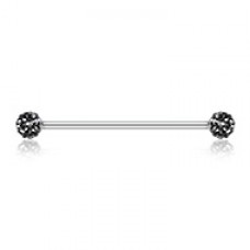 Multi-Sprinkle Dot Multi Gem Industrial Barbell