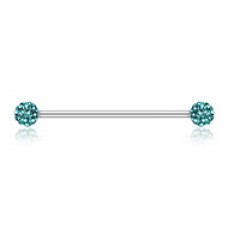 Multi-Sprinkle Dot Multi Gem Industrial Barbell