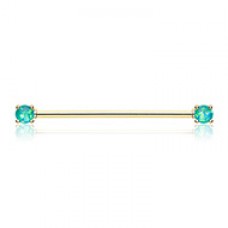 Golden Opal Sparkle Prong Industrial Barbell