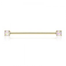 Golden Opal Sparkle Prong Industrial Barbell