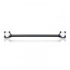 Black Illuminating Moonstone Revo Double Prong Industrial Barbell