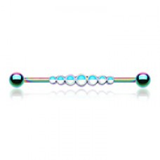 Rainbow Dazzling Illuminating Row Industrial Barbell