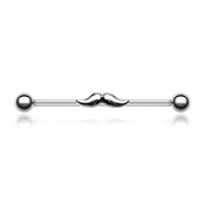 Chic Mustache Industrial Barbell