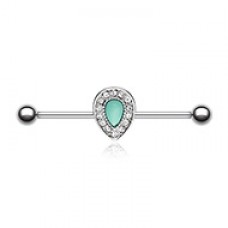 Royal Teardrop Turquoise Industrial Barbell