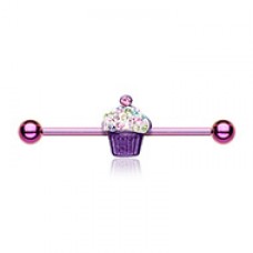 Colorline Cupcake Delight Multi-Gem Industrial Barbell