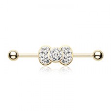 Golden Adorable Bow-Tie Sparkle Industrial Barbell