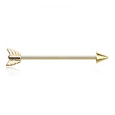 Golden Katniss Arrow Industrial Barbell