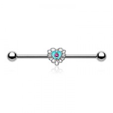 Victorian Filigree Heart Industrial Barbell