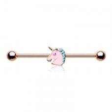 Rose Gold Stay Magical Unicorn Industrial Barbell