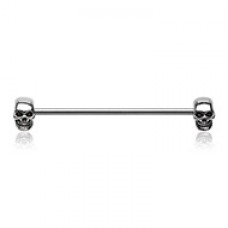 Skull Face Off Industrial Barbell 
