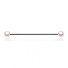 Double Luster Pearl Ball Steel Industrial Barbell