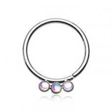 Triple Illuminating Inlay Bendable Twist Hoop Ring