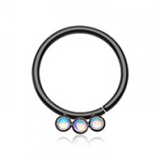 Triple Illuminating Inlay Bendable Twist Hoop Ring