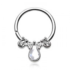 Majestic Teardrop Bendable Twist Hoop Ring