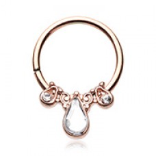 Majestic Teardrop Bendable Twist Hoop Ring