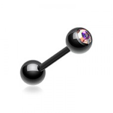 Colorline PVD Basic Gem Ball Barbell Tongue Ring