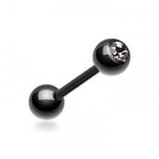 Colorline PVD Basic Gem Ball Barbell Tongue Ring