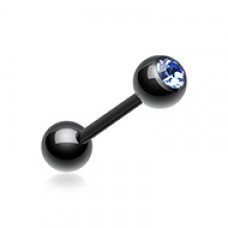 Colorline PVD Basic Gem Ball Barbell Tongue Ring