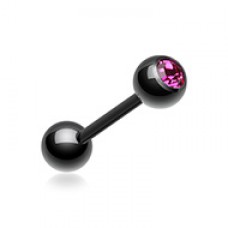 Colorline PVD Basic Gem Ball Barbell Tongue Ring