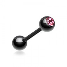 Colorline PVD Basic Gem Ball Barbell Tongue Ring