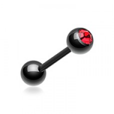 Colorline PVD Basic Gem Ball Barbell Tongue Ring