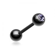 Colorline PVD Basic Gem Ball Barbell Tongue Ring