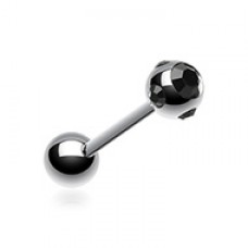 Multi Gem Sparkle Ball Steel Barbell Tongue Ring