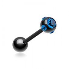 Colorline PVD Aurora Gem Ball Steel Barbell Tongue Ring