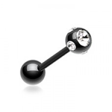 Colorline PVD Aurora Gem Ball Steel Barbell Tongue Ring