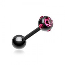 Colorline PVD Aurora Gem Ball Steel Barbell Tongue Ring
