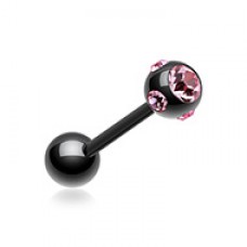 Colorline PVD Aurora Gem Ball Steel Barbell Tongue Ring