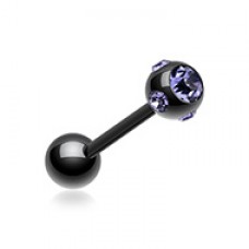 Colorline PVD Aurora Gem Ball Steel Barbell Tongue Ring