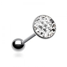 Multi-Sprinkle Dot Multi Gem Epoxy Coated Barbell Tongue Ring