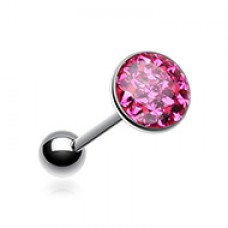 Multi-Sprinkle Dot Multi Gem Epoxy Coated Barbell Tongue Ring