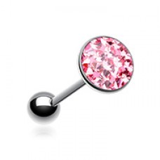 Multi-Sprinkle Dot Multi Gem Epoxy Coated Barbell Tongue Ring