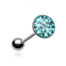 Multi-Sprinkle Dot Multi Gem Epoxy Coated Barbell Tongue Ring