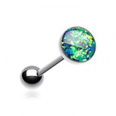 Opal Sparkle Barbell Tongue Ring