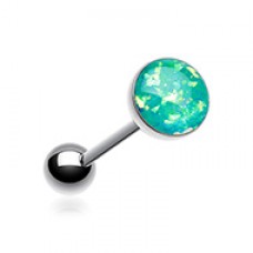Opal Sparkle Barbell Tongue Ring