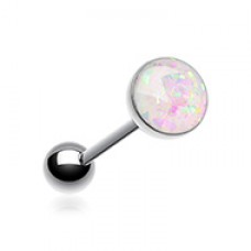 Opal Sparkle Barbell Tongue Ring