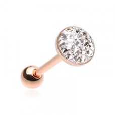 Rose Golden Multi-Sprinkle Dot Multi Gem Barbell Tongue Ring
