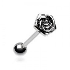 Rose Petal Barbell Tongue Ring