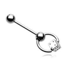 Dice Top Steel Slave Barbell Ring