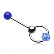 Dice Top UV Acrylic Slave Barbell Ring